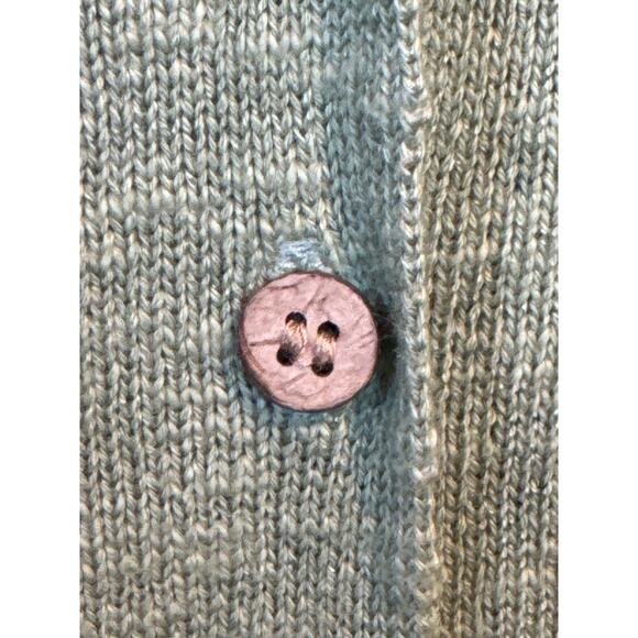 Free People Beach Green Oversized Button Up Cotton Linen Zumba Sweater L - Picture 5 of 11